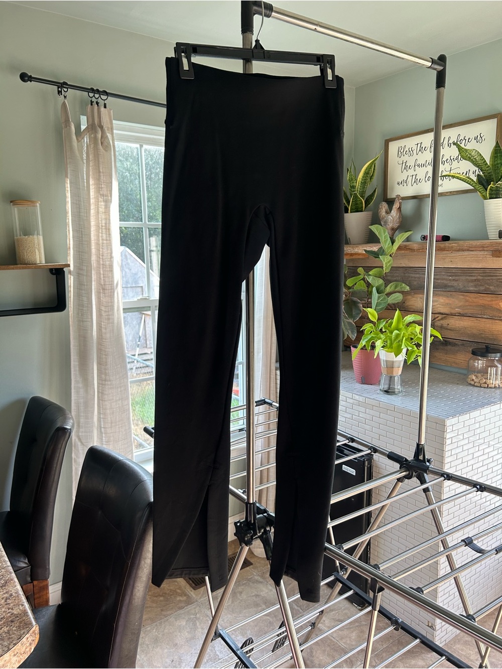 SPANX Black Leggings with Red Brand Tag